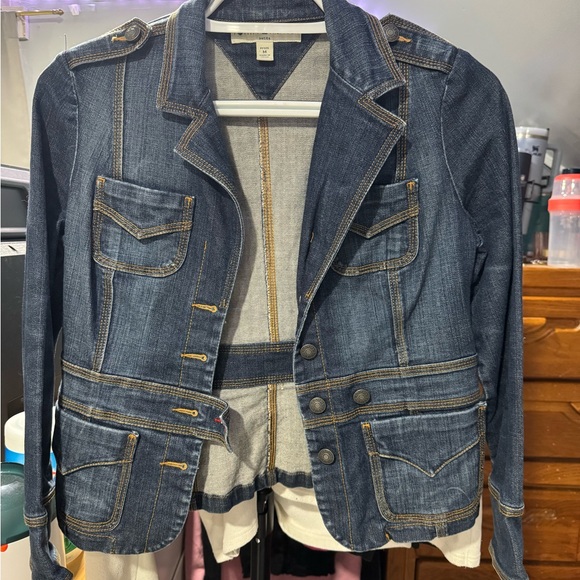 Tommy Hilfiger Dark Blue Jean Jacket with Gold Accents - Picture 1 of 3